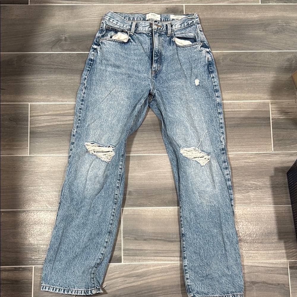 Distressed Blue Jeans